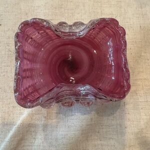 Elegant Cranberry Glass Bowl
